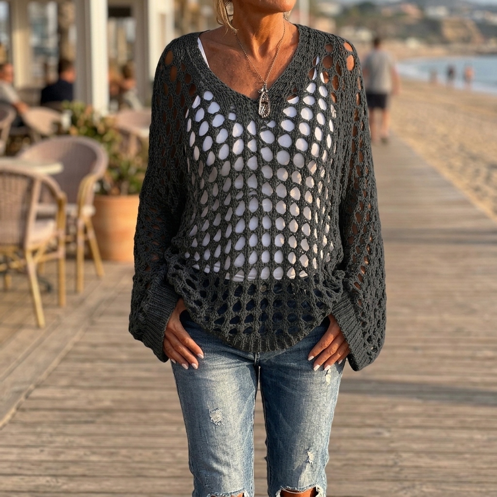 Covena – Women's Lightweight Crocheted Knit Top