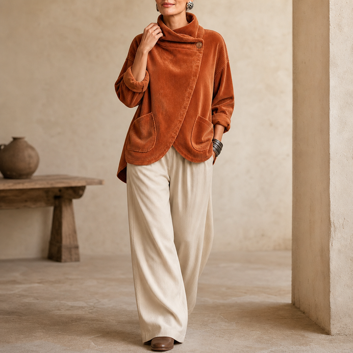 Ariana | Women's Cardigan with Cowl Neck and Pockets