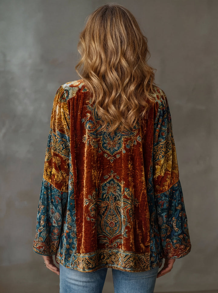Women’s Bohemian Kimono Cardigan with Artistic Patterns