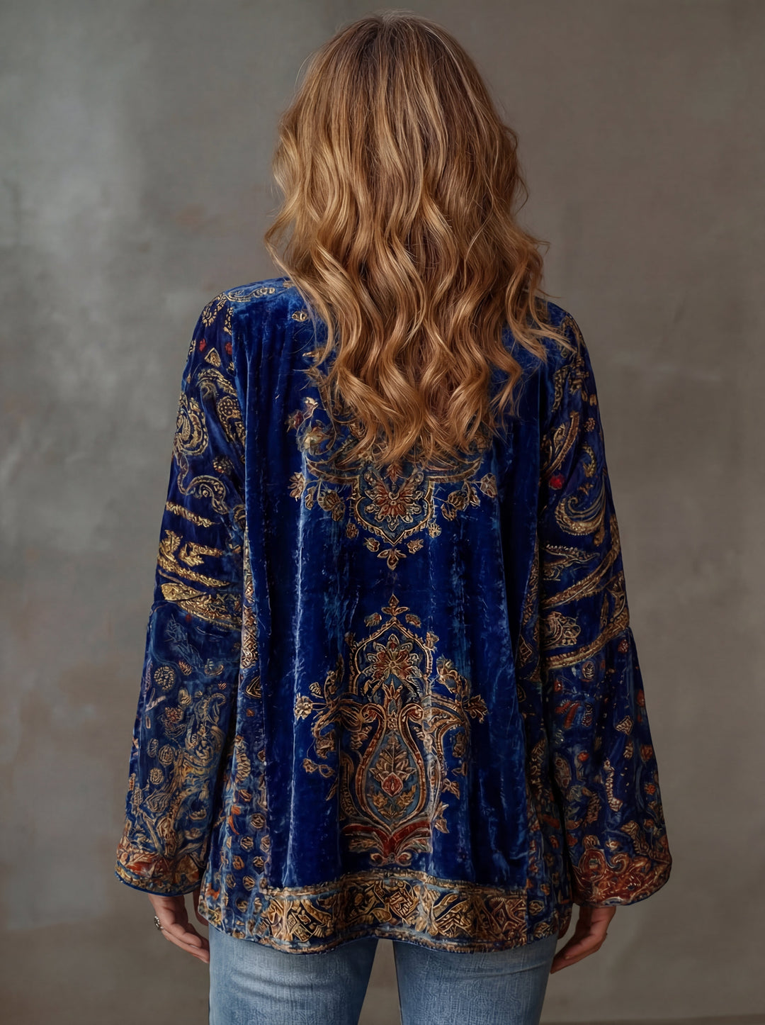 Women’s Bohemian Kimono Cardigan with Artistic Patterns