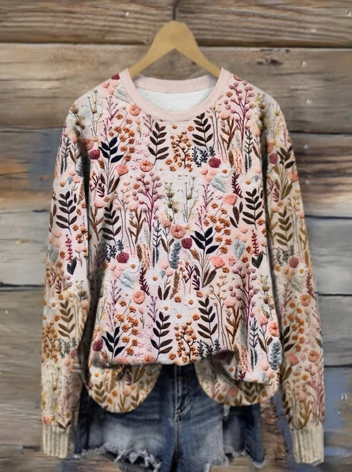 DARIA | PULLOVER WITH EMBROIDERED FLOWERS