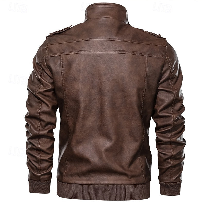 Franklin | Robust Stand Collar Biker Jacket