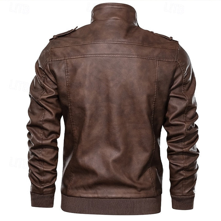 Franklin | Robust Stand Collar Biker Jacket
