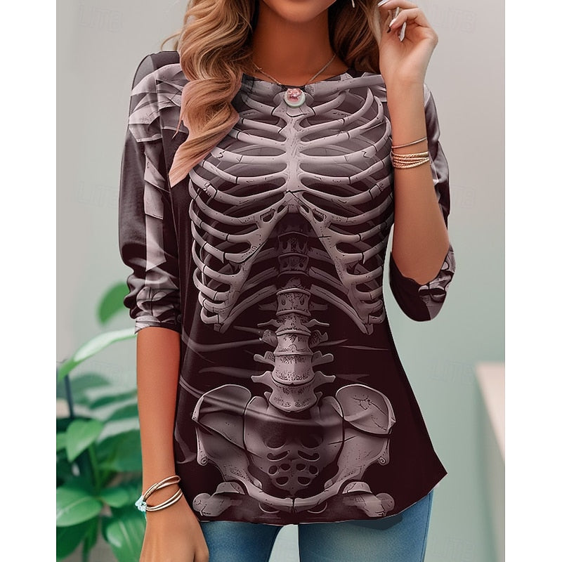 Iris | Halloween Skeleton Long Sleeve Top