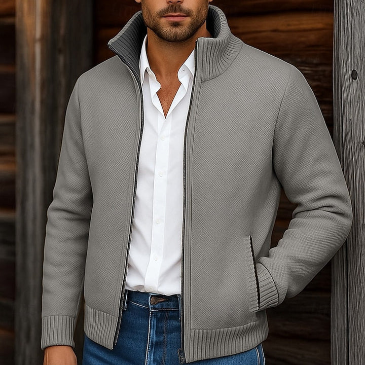 Gregory | Stand Collar Zip Cardigan