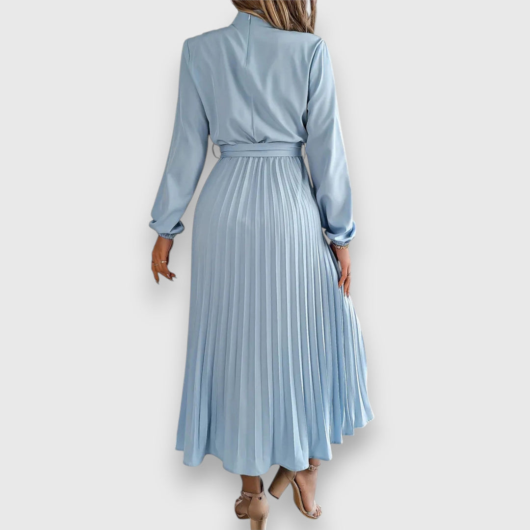 Women’s Elegant Pleated Midi Dress – Timeless Design for Occasion and Daily Wear