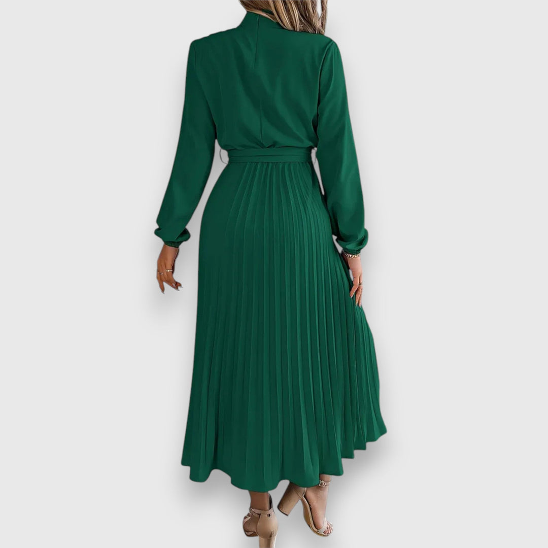 Women’s Elegant Pleated Midi Dress – Timeless Design for Occasion and Daily Wear
