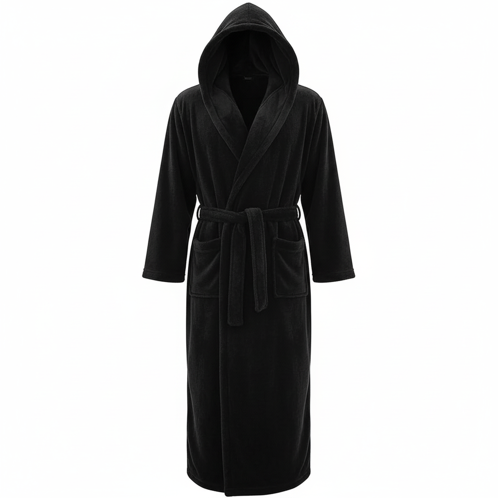 HoodedChill Men's Bathrobe with Hood | Premium High-Quality Fleece Bathrobe for Thermal Comfort