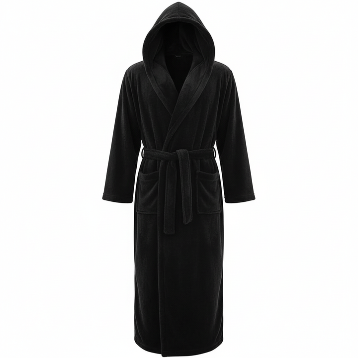 HoodedChill Men's Bathrobe with Hood | Premium High-Quality Fleece Bathrobe for Thermal Comfort
