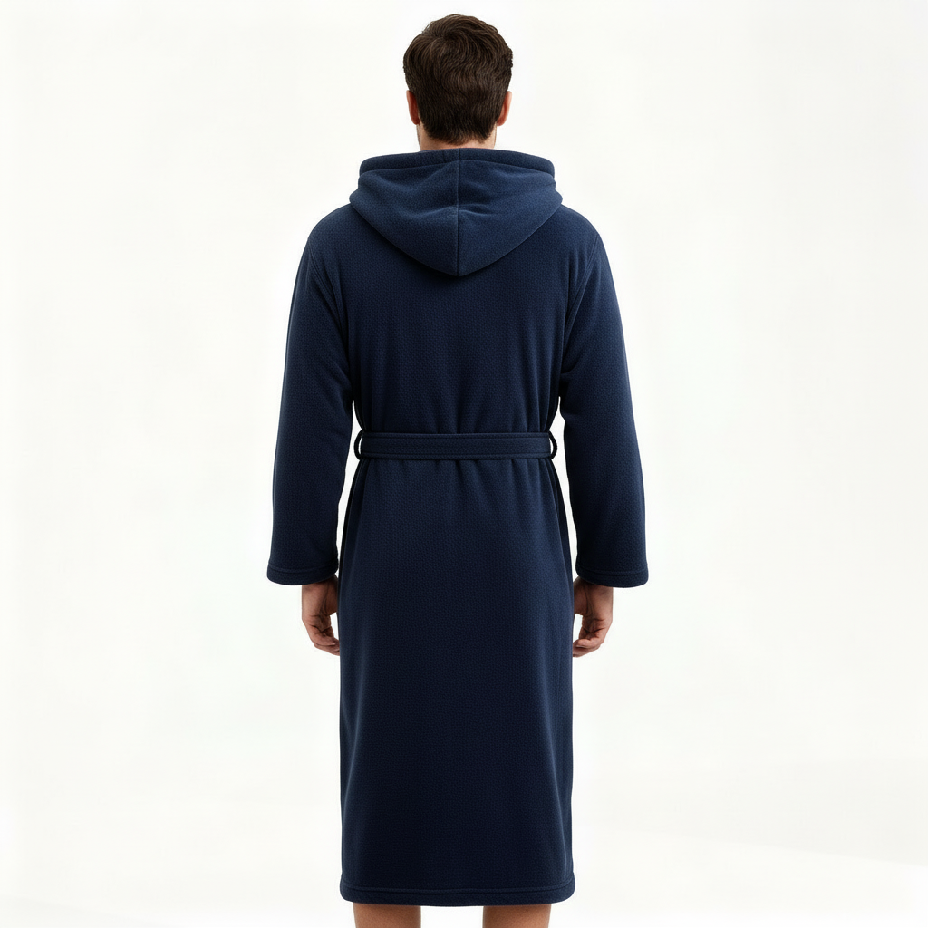 HoodedChill Men's Bathrobe with Hood | Premium High-Quality Fleece Bathrobe for Thermal Comfort