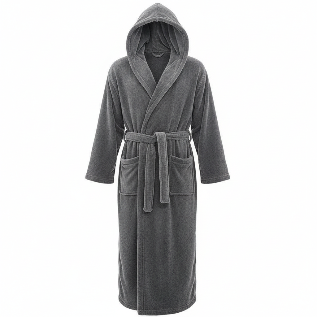 HoodedChill Men's Bathrobe with Hood | Premium High-Quality Fleece Bathrobe for Thermal Comfort