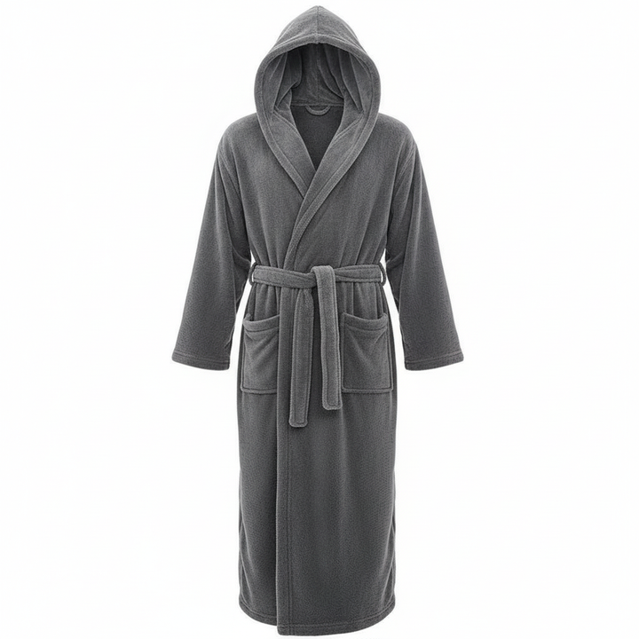 HoodedChill Men's Bathrobe with Hood | Premium High-Quality Fleece Bathrobe for Thermal Comfort