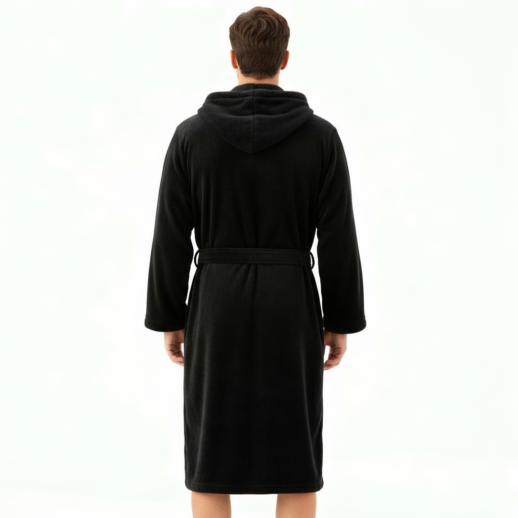 HoodedChill Men's Bathrobe with Hood | Premium High-Quality Fleece Bathrobe for Thermal Comfort