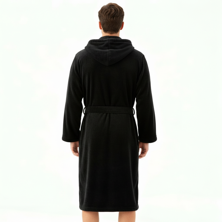 HoodedChill Men's Bathrobe with Hood | Premium High-Quality Fleece Bathrobe for Thermal Comfort