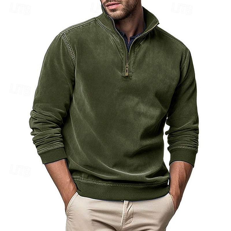 Caleb | Quarter-Zip Sweatshirt with Stand-Up Collar