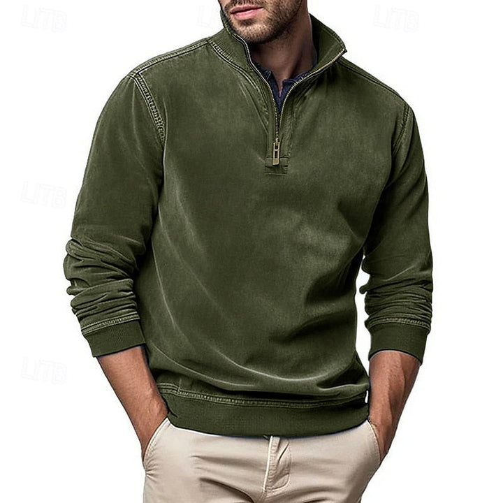 Caleb | Quarter-Zip Sweatshirt with Stand-Up Collar