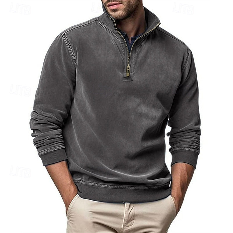 Caleb | Quarter-Zip Sweatshirt with Stand-Up Collar