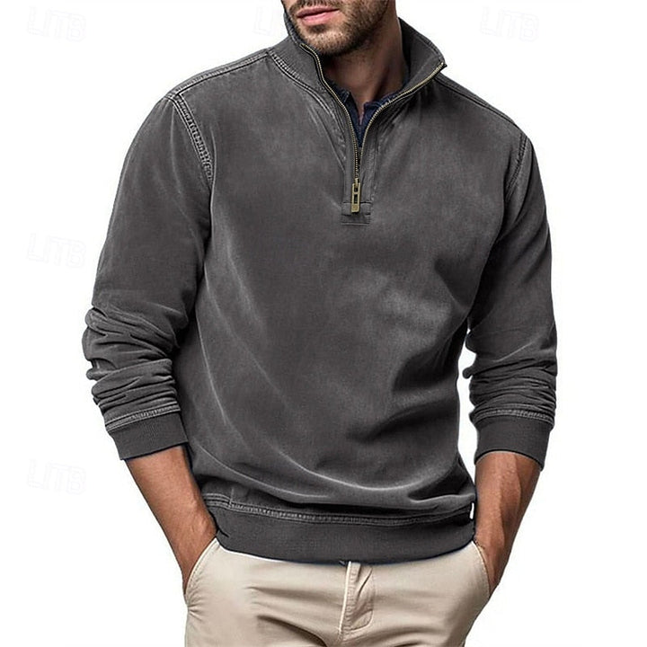 Caleb | Quarter-Zip Sweatshirt with Stand-Up Collar