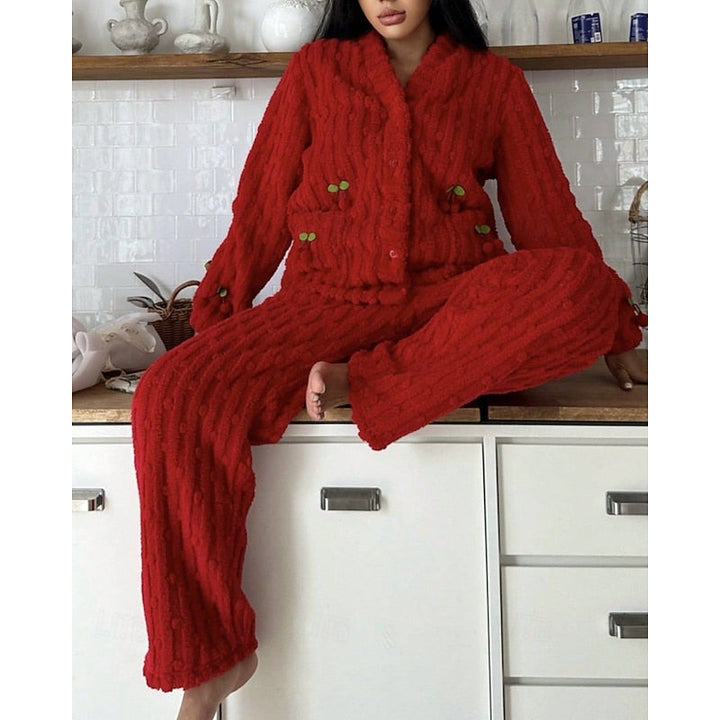 Maribel | Cozy Cherry-Colored Two-Piece Set