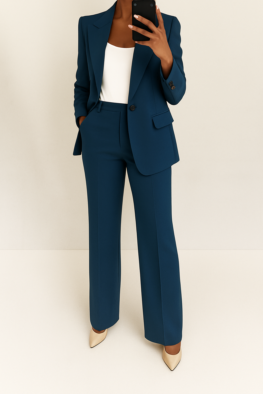 Effortless Tailored Silhouette Crepe Two Piece Suit For All Day Polished Comfort
