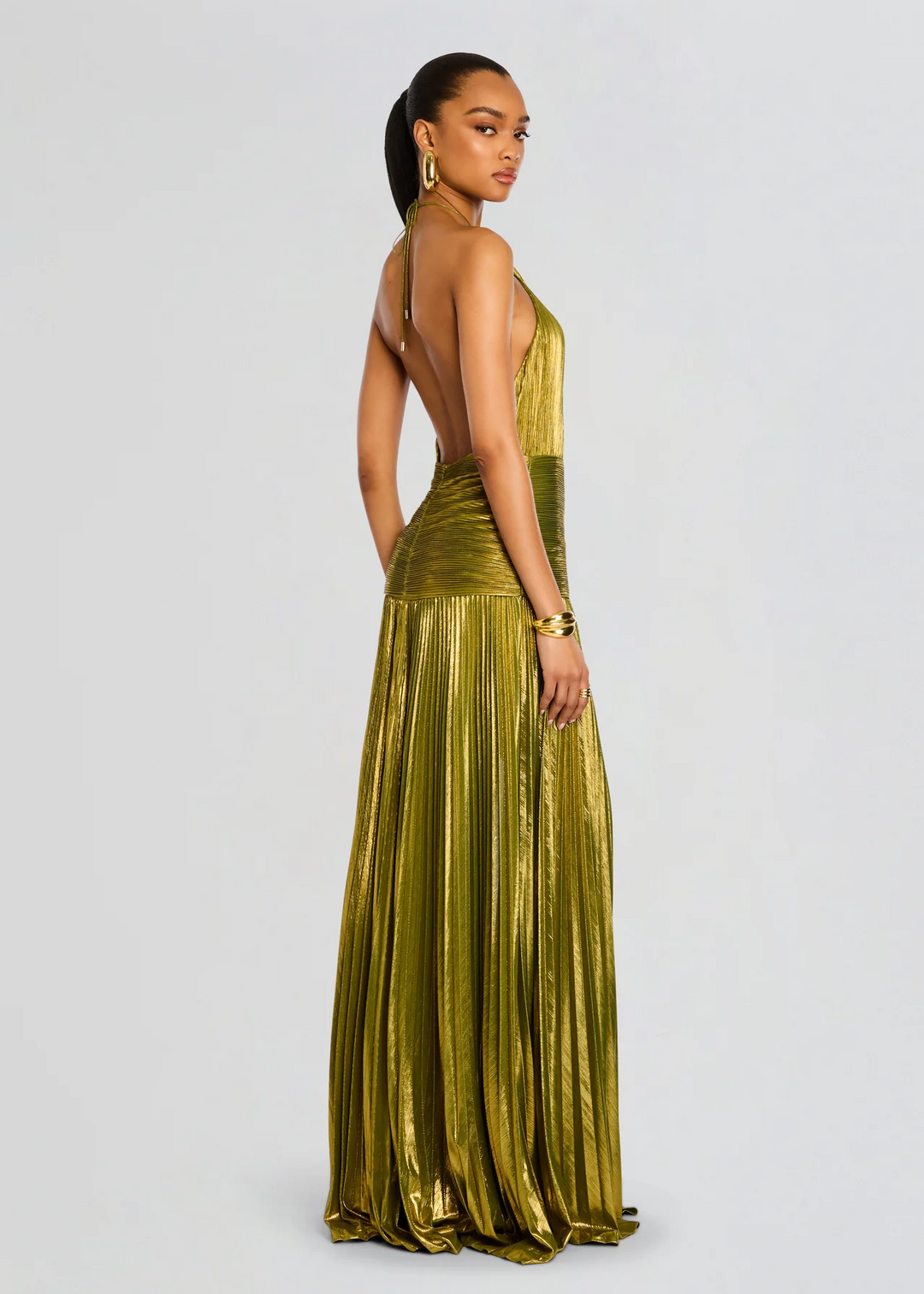 Elegant Sensual-Cut Luxurious Satin Elongating And Figure-Enhancing Silhouette Dress