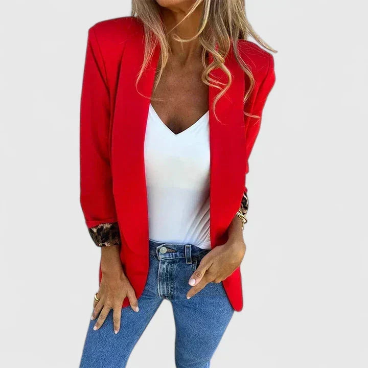 FALL – CLASSIC RED OPEN BLAZER