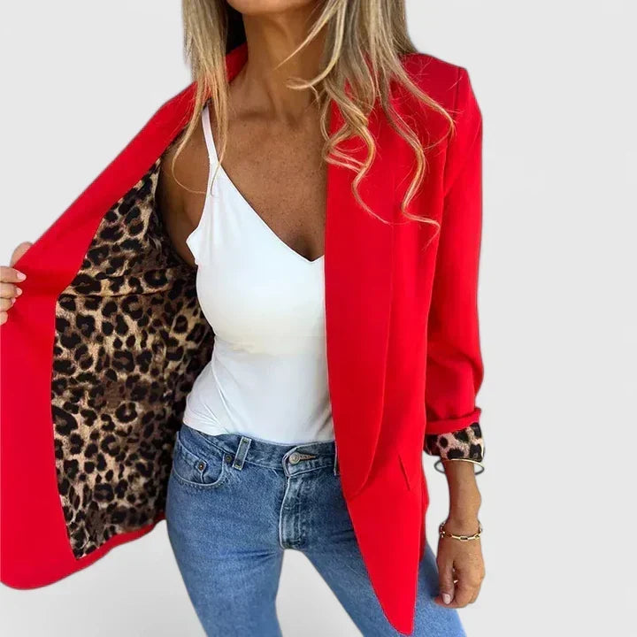 FALL – CLASSIC RED OPEN BLAZER