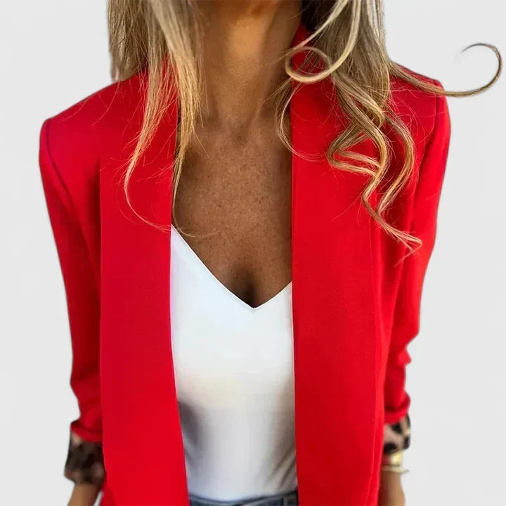 FALL – CLASSIC RED OPEN BLAZER