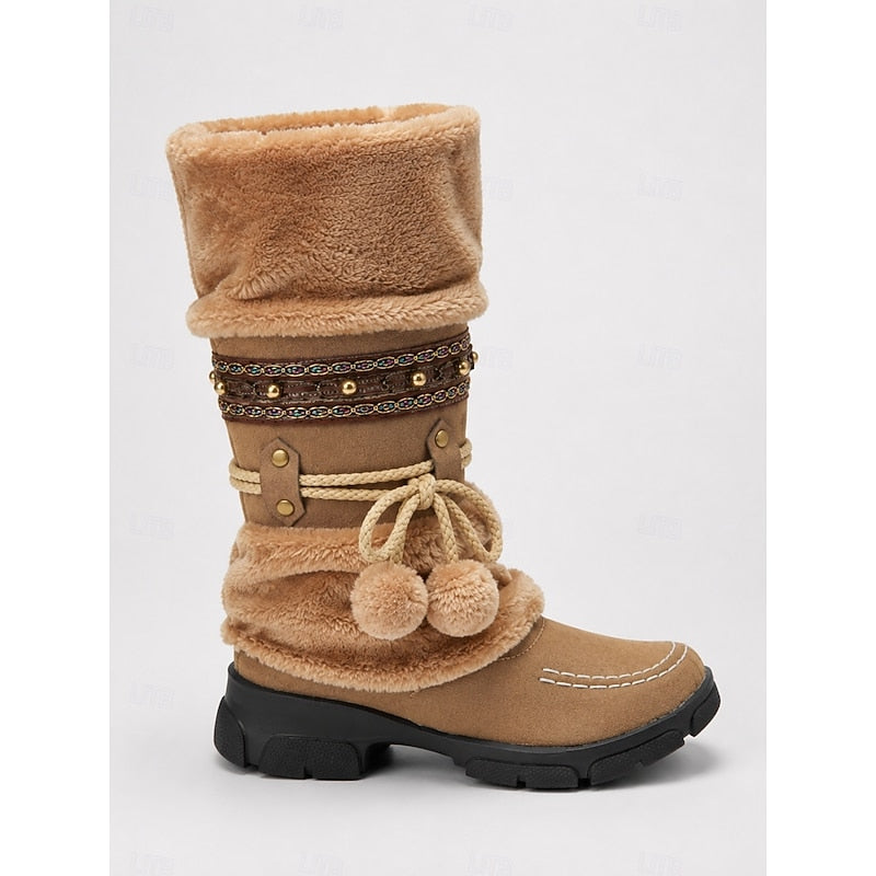 Wren | Cozy Boho Winter Boots Up to the Mid-Calf