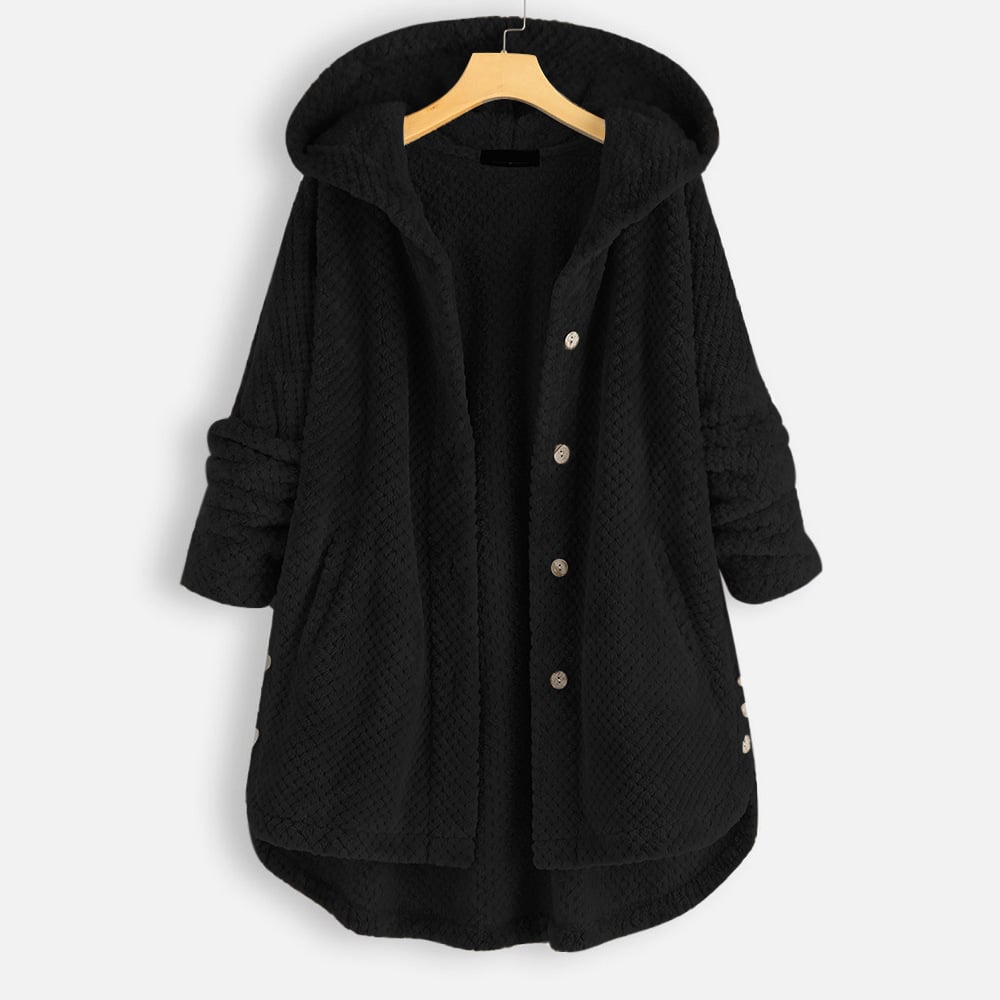Izzy - Half-Length Fleece Jacket with Reversible Hood