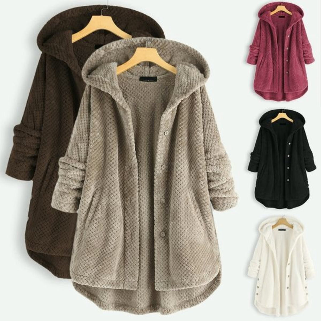Izzy - Half-Length Fleece Jacket with Reversible Hood