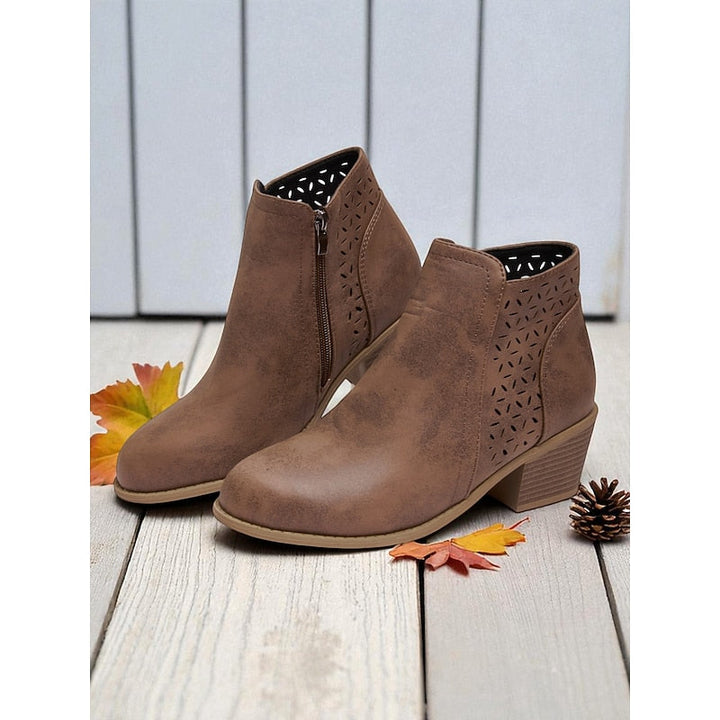 Hollis | Cutout Low Heeled Ankle Boots