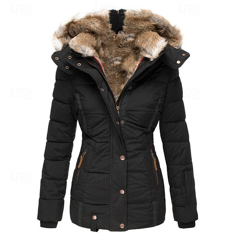 Gloria | Winter Coat with Fur Trim and Hood