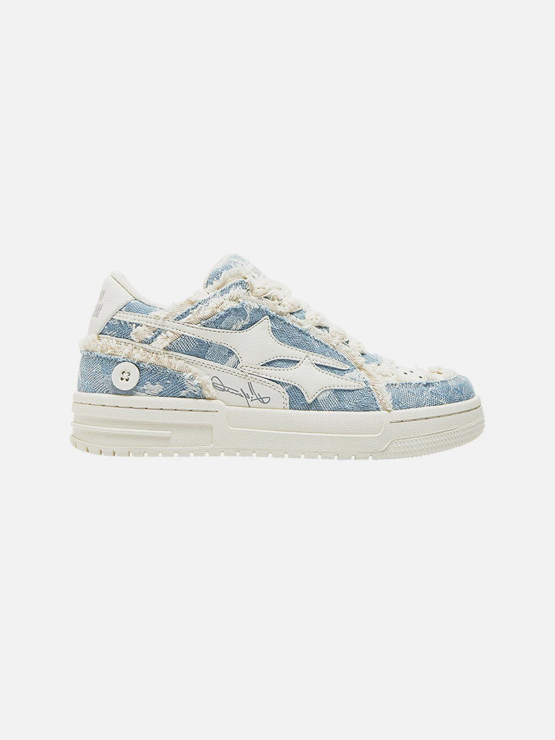Ladies Vintage Denim Platform Sneakers