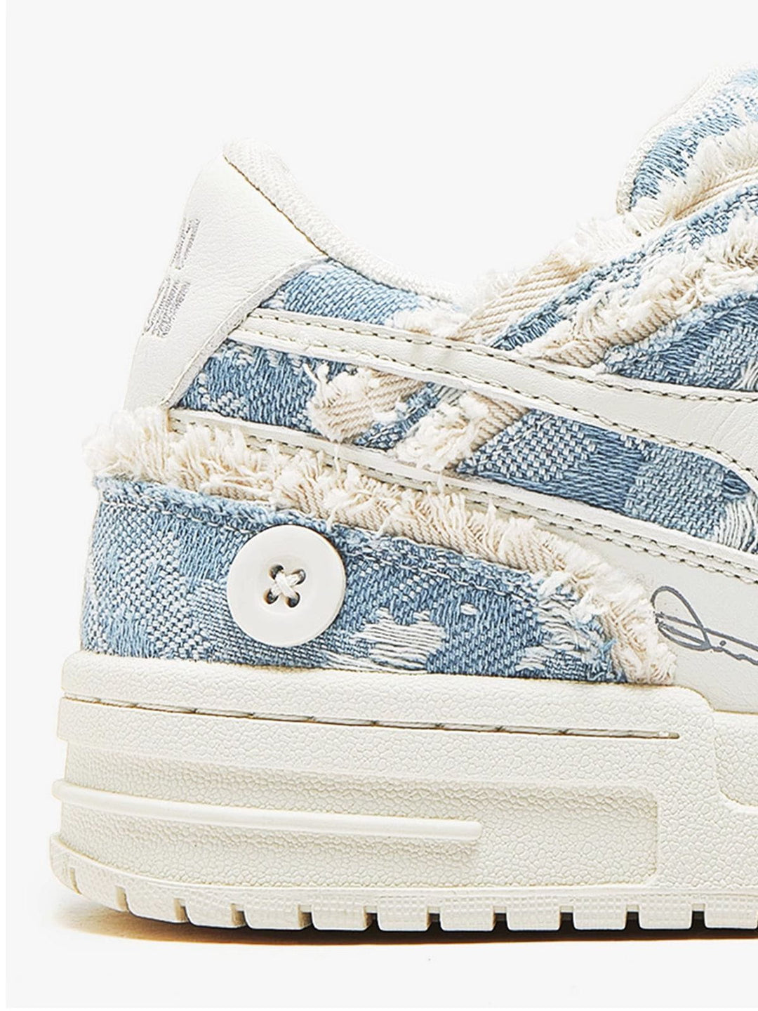 Ladies Vintage Denim Platform Sneakers