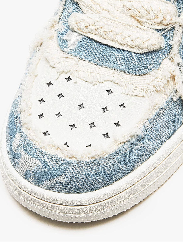 Ladies Vintage Denim Platform Sneakers