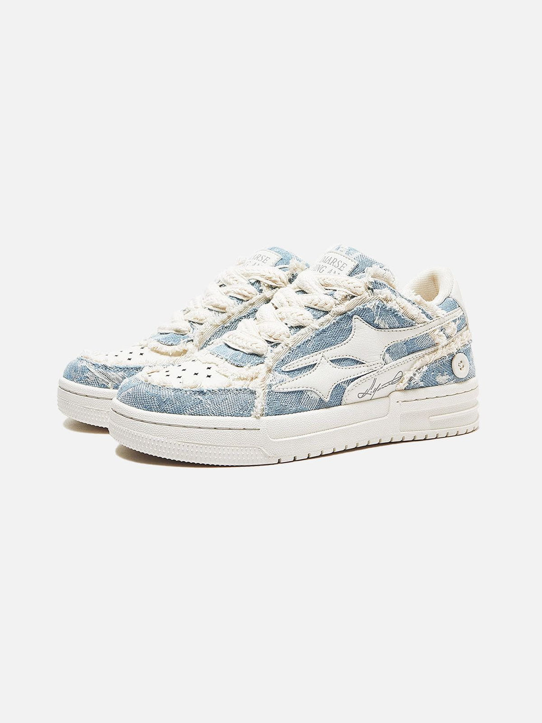 Ladies Vintage Denim Platform Sneakers