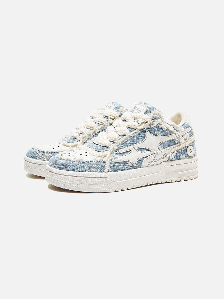 Ladies Vintage Denim Platform Sneakers