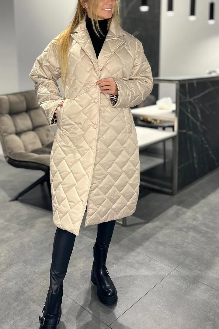 FRANCINE – CHIC QUILTED LONG COAT