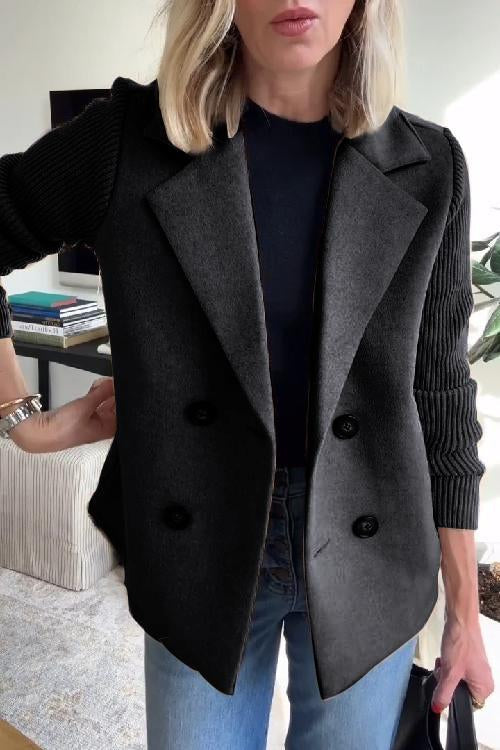 Lenora | Premium Chic Knitted Sleeve Blazer