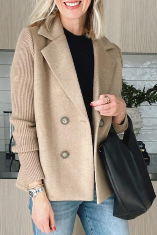 Lenora | Premium Chic Knitted Sleeve Blazer