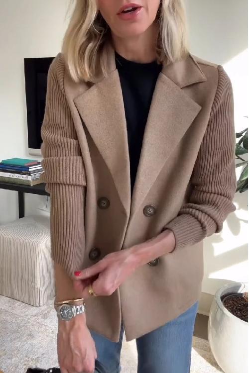 Lenora | Premium Chic Knitted Sleeve Blazer