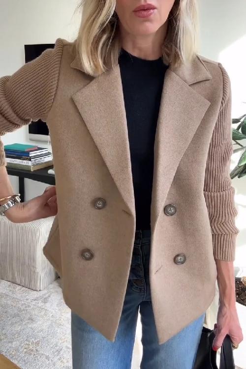Lenora | Premium Chic Knitted Sleeve Blazer