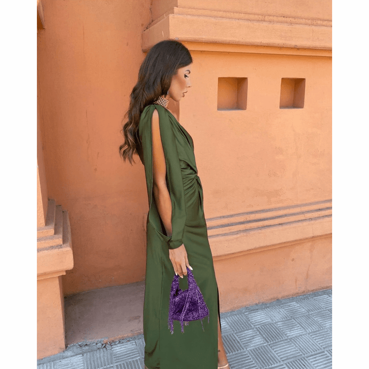 Effortlessly Elegant Silhouette Enhancing Softly Structured Evening Dress for Wedding Guests
