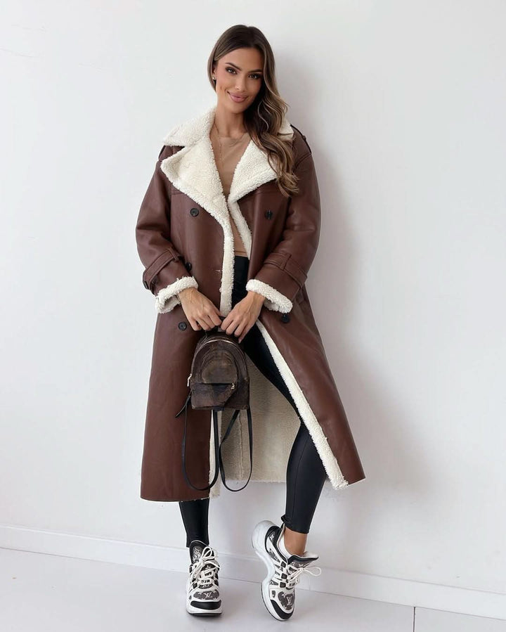 Kirsten | Double-Sided Sculpted Draped Trench Coat