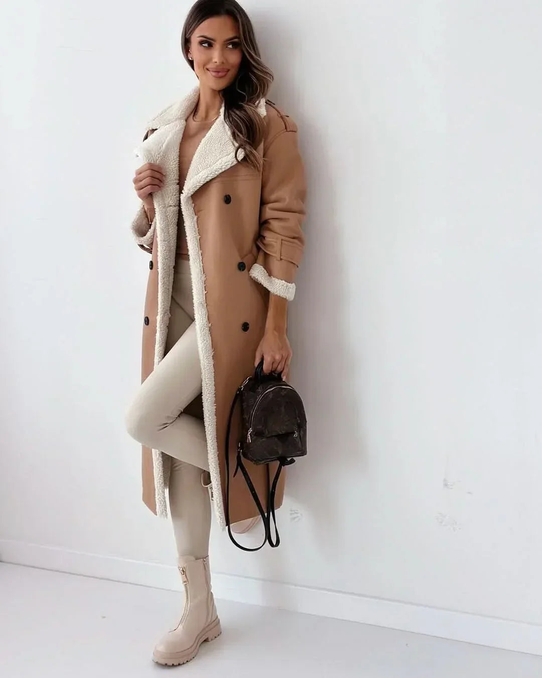 Kirsten | Double-Sided Sculpted Draped Trench Coat