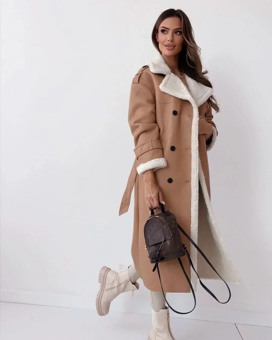 Kirsten | Double-Sided Sculpted Draped Trench Coat
