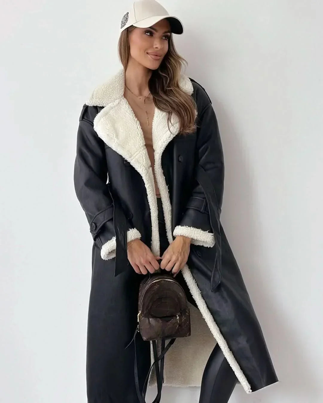 Kirsten | Double-Sided Sculpted Draped Trench Coat