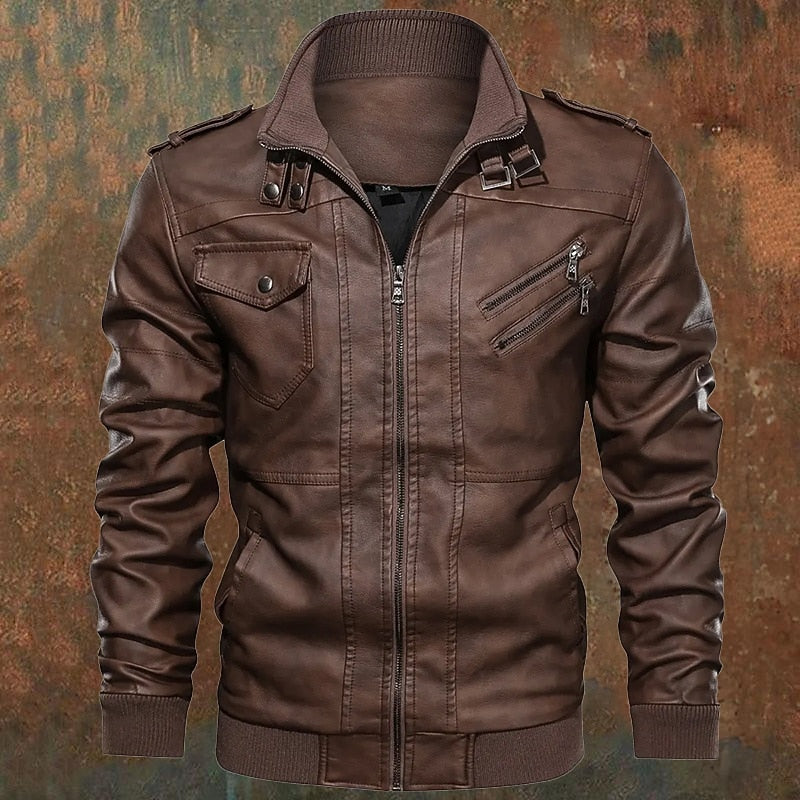 Franklin | Robust Stand Collar Biker Jacket