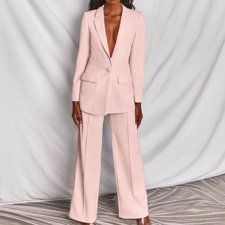 Women’s Wool Blend Blazer and Trousers Set – Elegant Couture Inspired Tailored Luxe Finish Suit